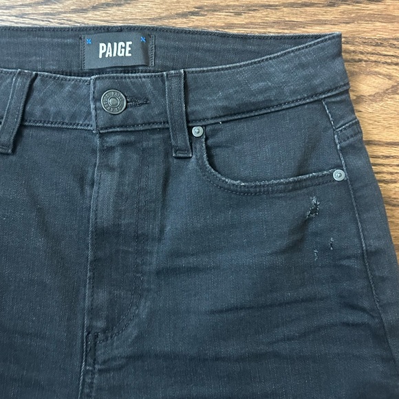 PAIGE Cheeky Ultra High Rise Distressed Skinny Black Jeans Size 28 NWT - Picture 5 of 8